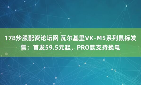 178炒股配资论坛网 瓦尔基里VK-M5系列鼠标发售：首发59.5元起，PRO款支持换电